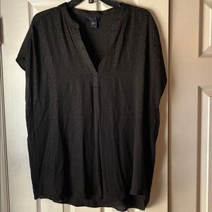 RACHEL Rachel Roy Black V-Neck Short Sleeve Blouse xl